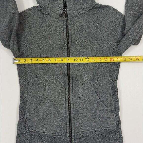 Lululemon Womens Scuba Hoodie Jacket Heathered Gray Full Zip Size 6 Athleisure - Picture 9 of 10